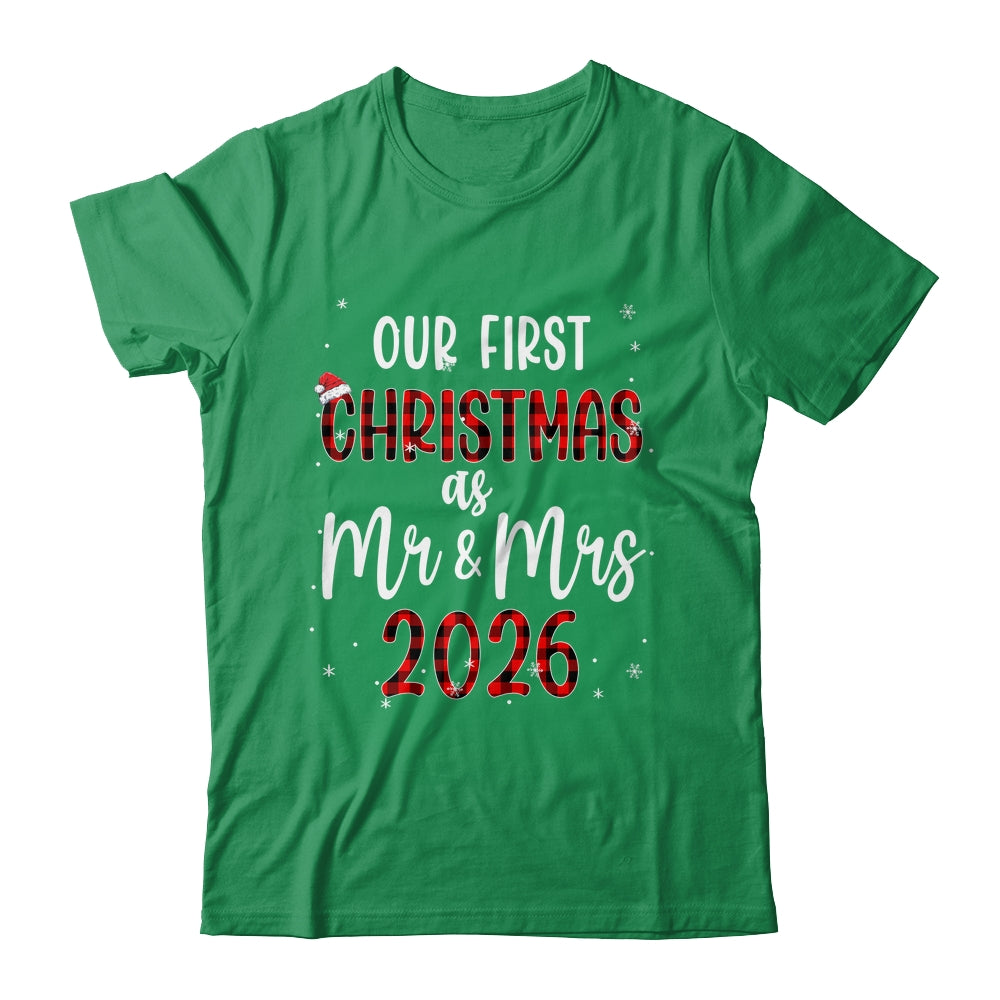 Couple Wife Husband Our First Christmas As Mr And Mrs 2026 Shirt & Sweatshirt | teecentury
