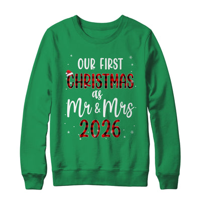 Couple Wife Husband Our First Christmas As Mr And Mrs 2026 Shirt & Sweatshirt | teecentury