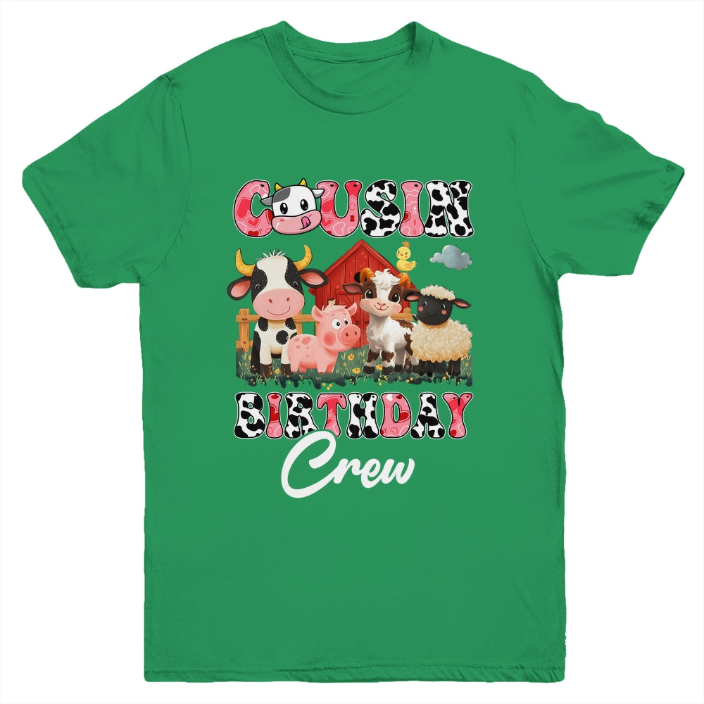 Cousin Birthday Crew Farm Cow Birthday Boy Girl Family Youth Shirt | teecentury