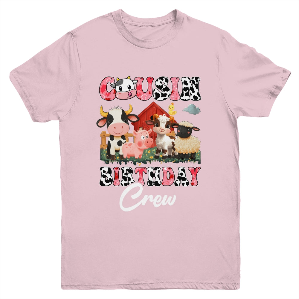 Cousin Birthday Crew Farm Cow Birthday Boy Girl Family Youth Shirt | teecentury
