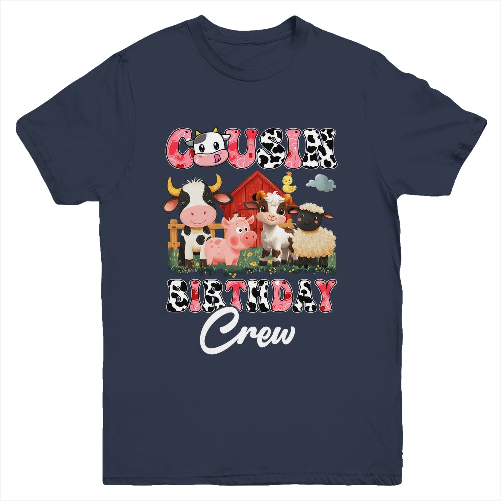 Cousin Birthday Crew Farm Cow Birthday Boy Girl Family Youth Shirt | teecentury