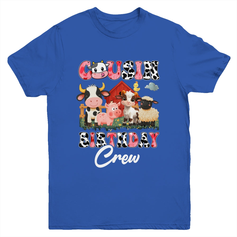 Cousin Birthday Crew Farm Cow Birthday Boy Girl Family Youth Shirt | teecentury
