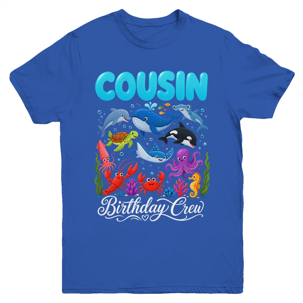 Cousin Birthday Crew Ocean Animals Birthday Under Sea Youth Shirt | teecentury