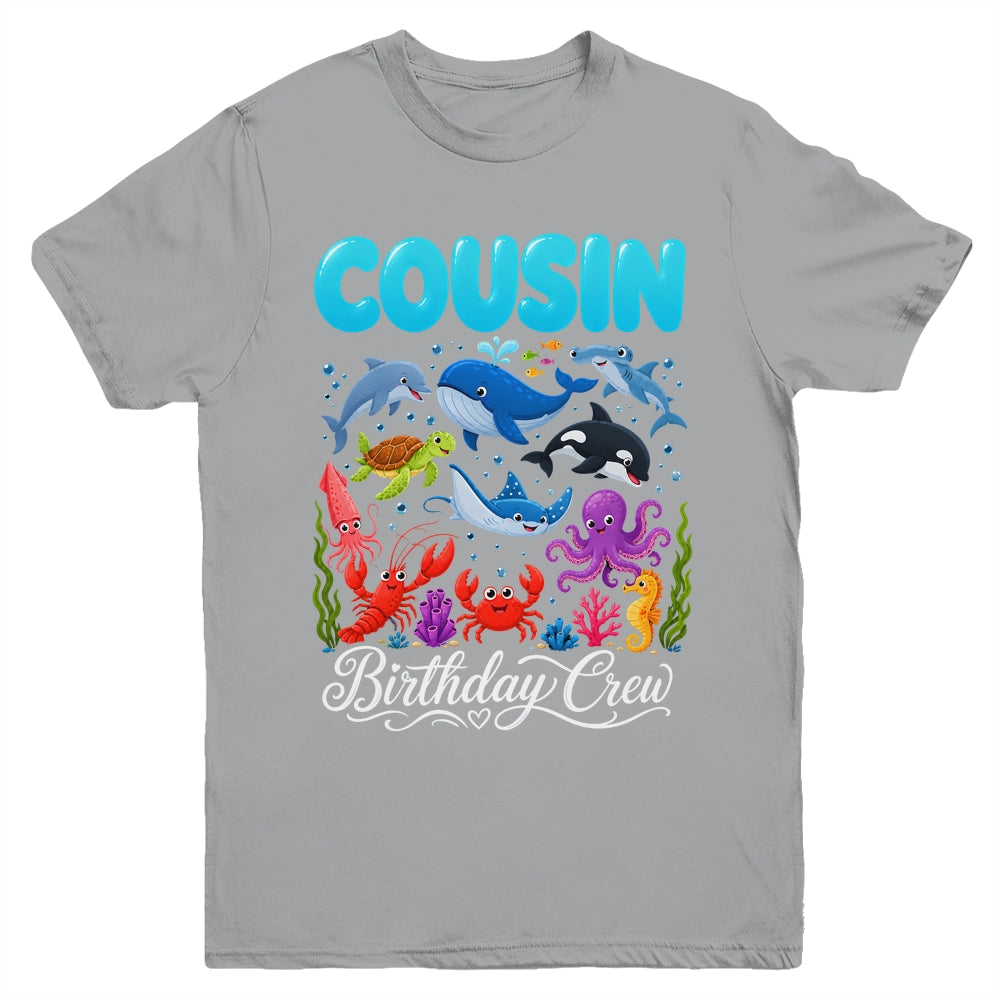 Cousin Birthday Crew Ocean Animals Birthday Under Sea Youth Shirt | teecentury