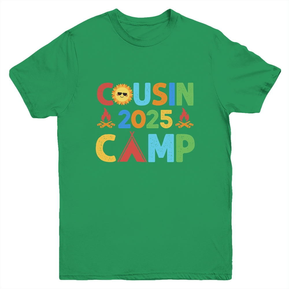 Cousin Camp 2025 Camping Crew Summer Vacation Cousin Youth Shirt | teecentury