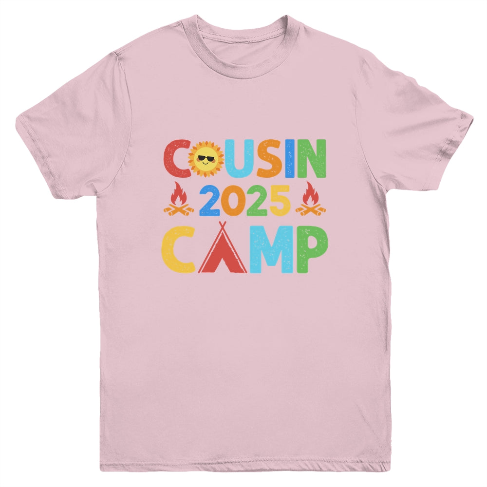 Cousin Camp 2025 Camping Crew Summer Vacation Cousin Youth Shirt | teecentury