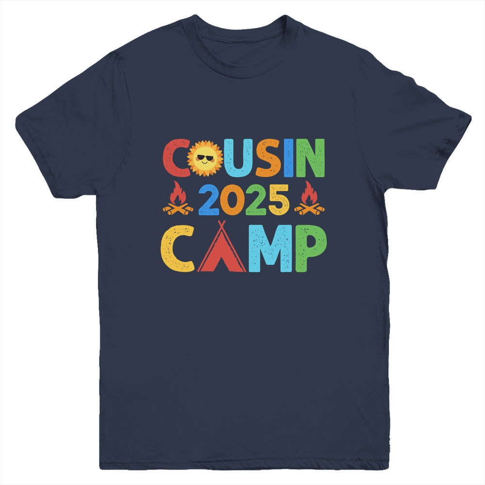 Cousin Camp 2025 Camping Crew Summer Vacation Cousin Youth Shirt | teecentury
