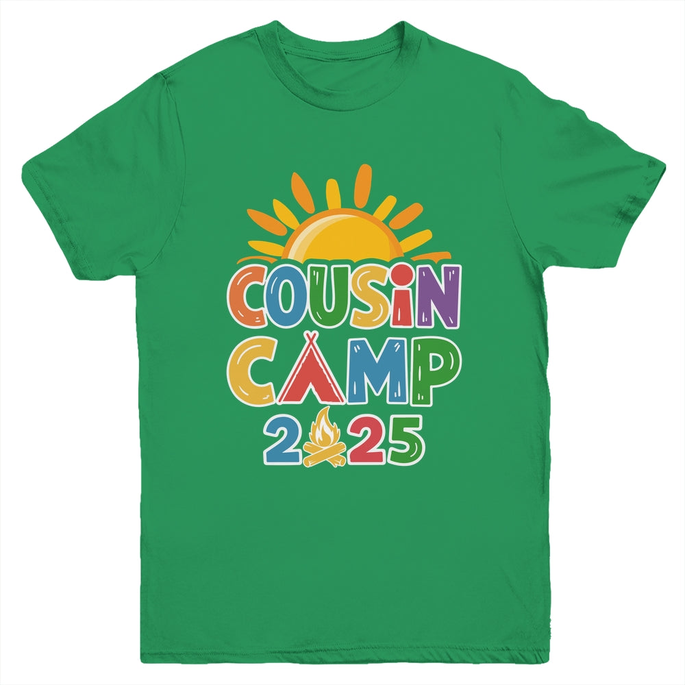 Cousin Camp 2025 Family Vacation Summer Camping Crew Youth Shirt | teecentury