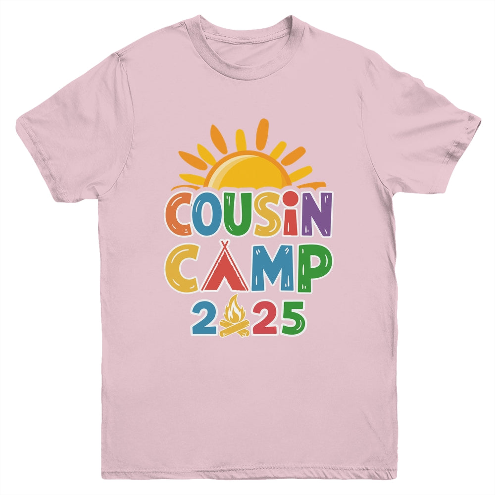 Cousin Camp 2025 Family Vacation Summer Camping Crew Youth Shirt | teecentury