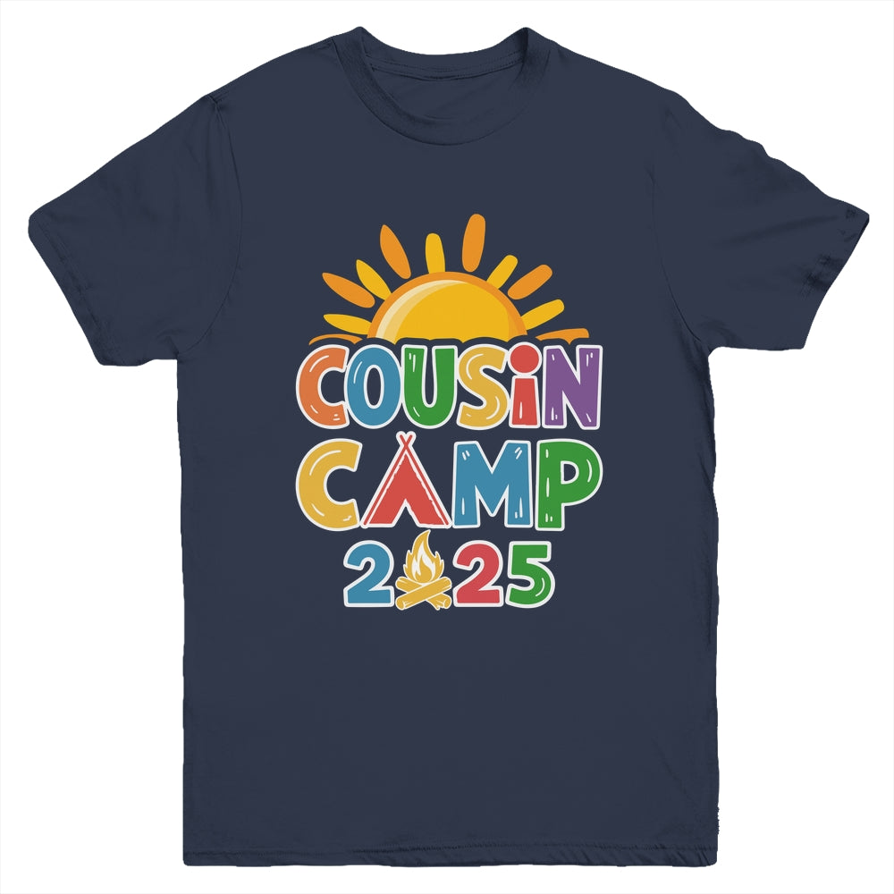 Cousin Camp 2025 Family Vacation Summer Camping Crew Youth Shirt | teecentury