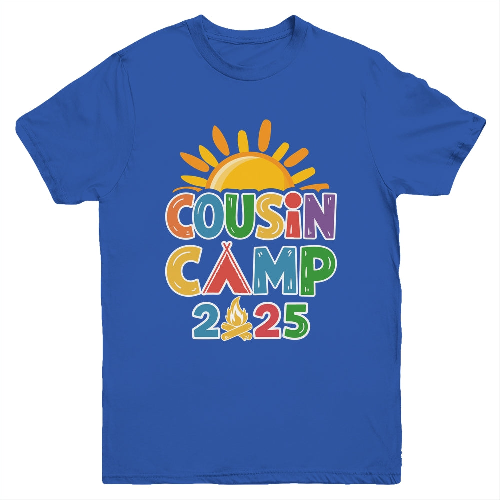 Cousin Camp 2025 Family Vacation Summer Camping Crew Youth Shirt | teecentury