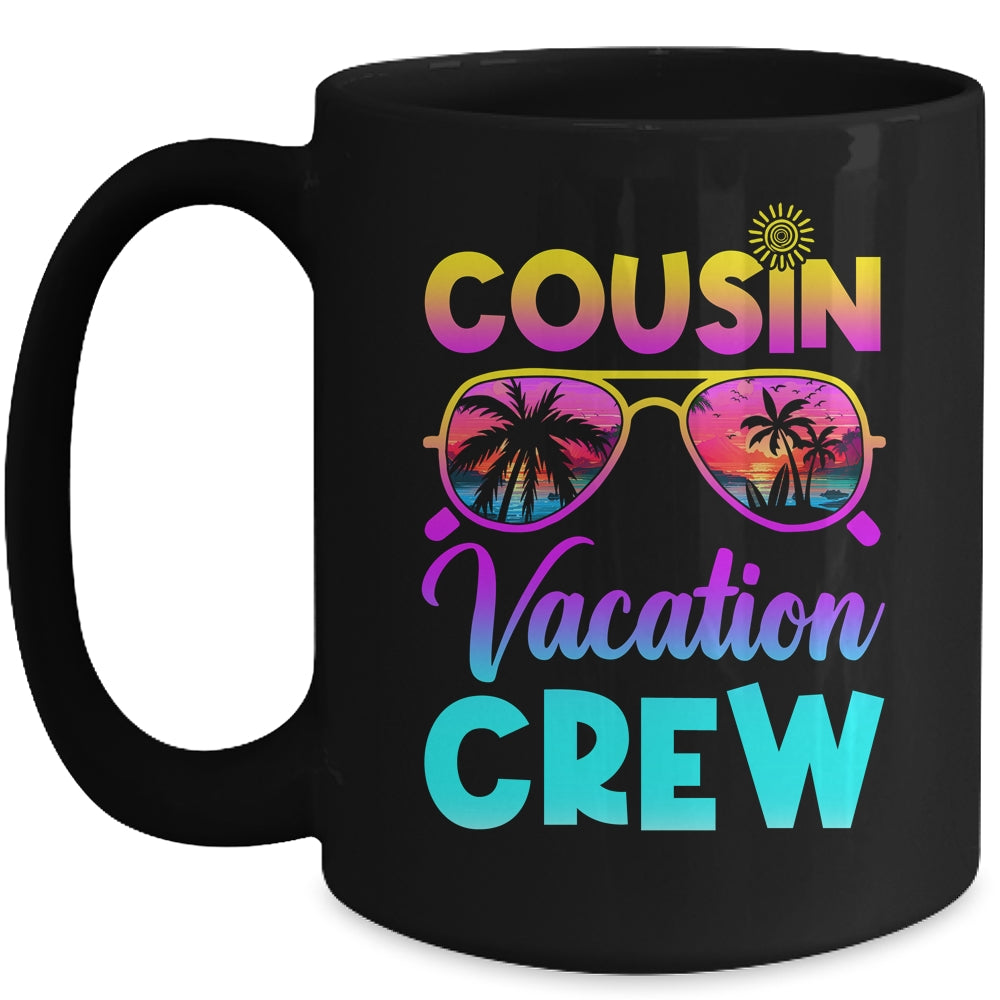 Cousin Crew Family Vacation Summer Beach Cruise Sunglasses Mug | teecentury