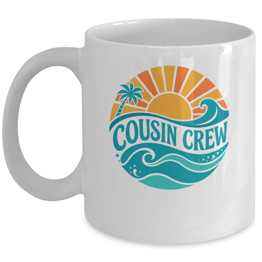 Cousin Crew Vintage Sunset Ocean Wave Cruising Summer Trip Mug | teecentury