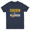 Cousin Of A Warrior Childhood Cancer Awareness Family Ribbon Youth Shirt | teecentury