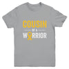 Cousin Of A Warrior Childhood Cancer Awareness Family Ribbon Youth Shirt | teecentury