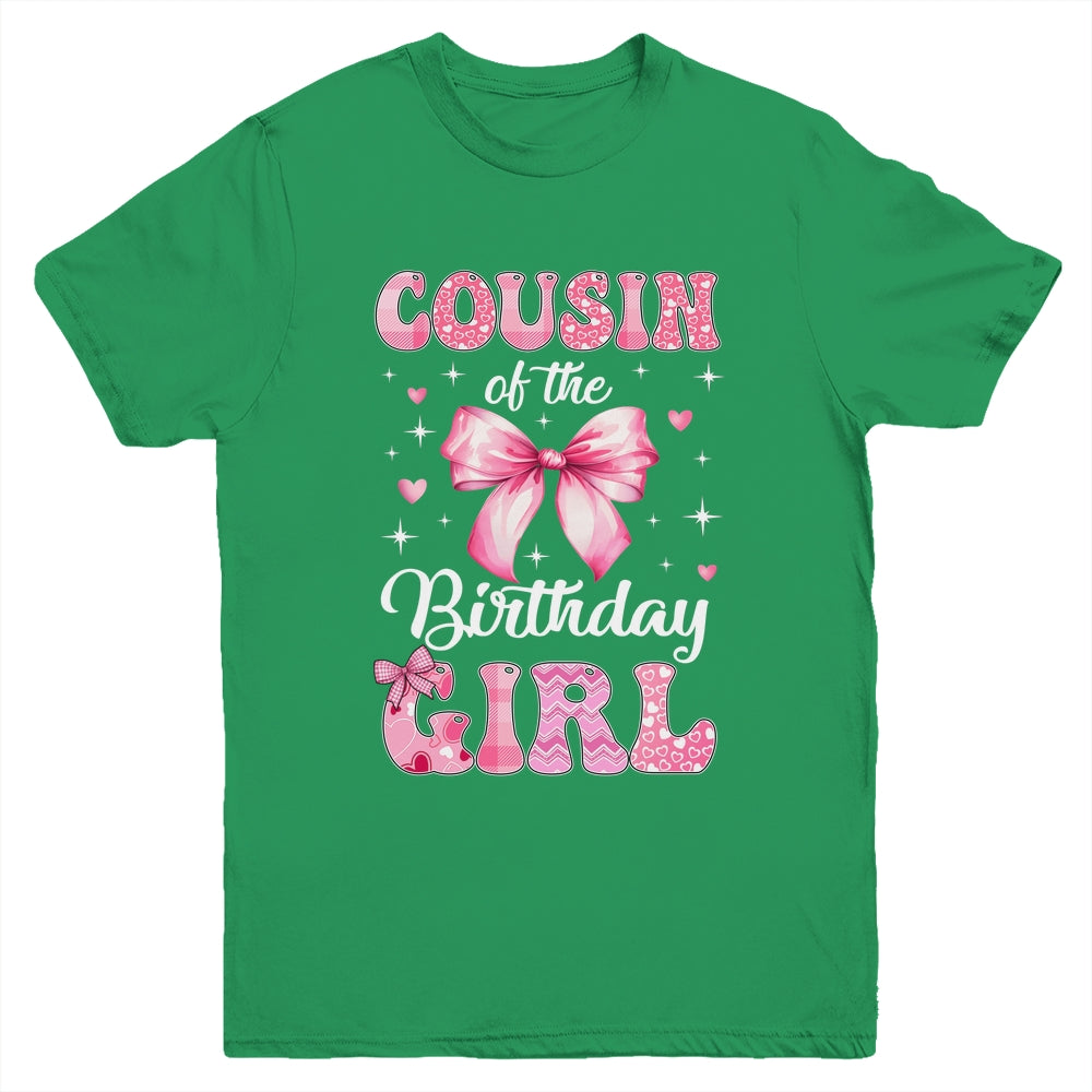 Cousin Of Birthday Girl Coquette Bow Matching Family Youth Shirt | teecentury