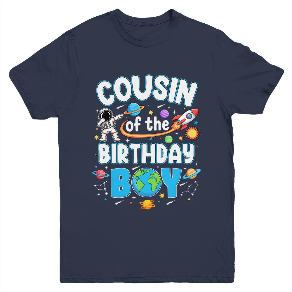 Cousin Of The Birthday Boy Astronaut Family Space Planets Youth Shirt | teecentury