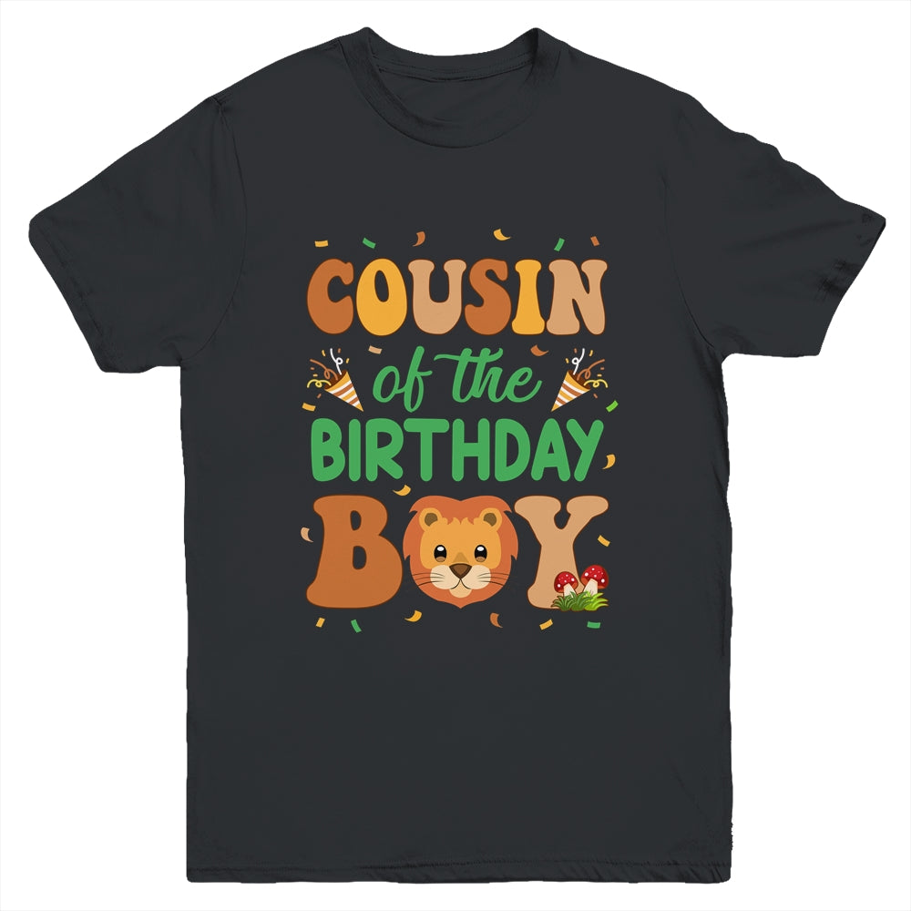 Cousin Of The Birthday Boy Lion Family Party Decorations Youth Shirt | teecentury