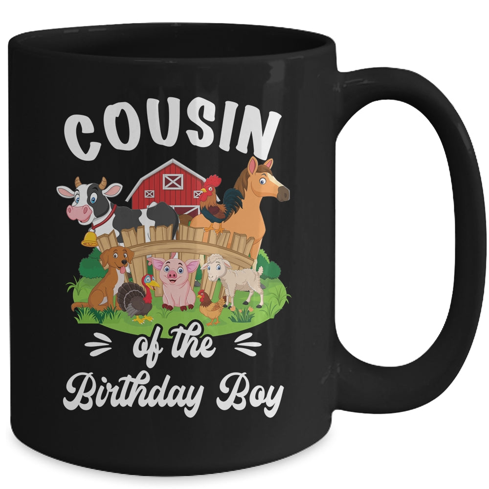 Cousin Of The Birthday Boy Party Cow Farm 1st Birthday Party Mug | teecentury