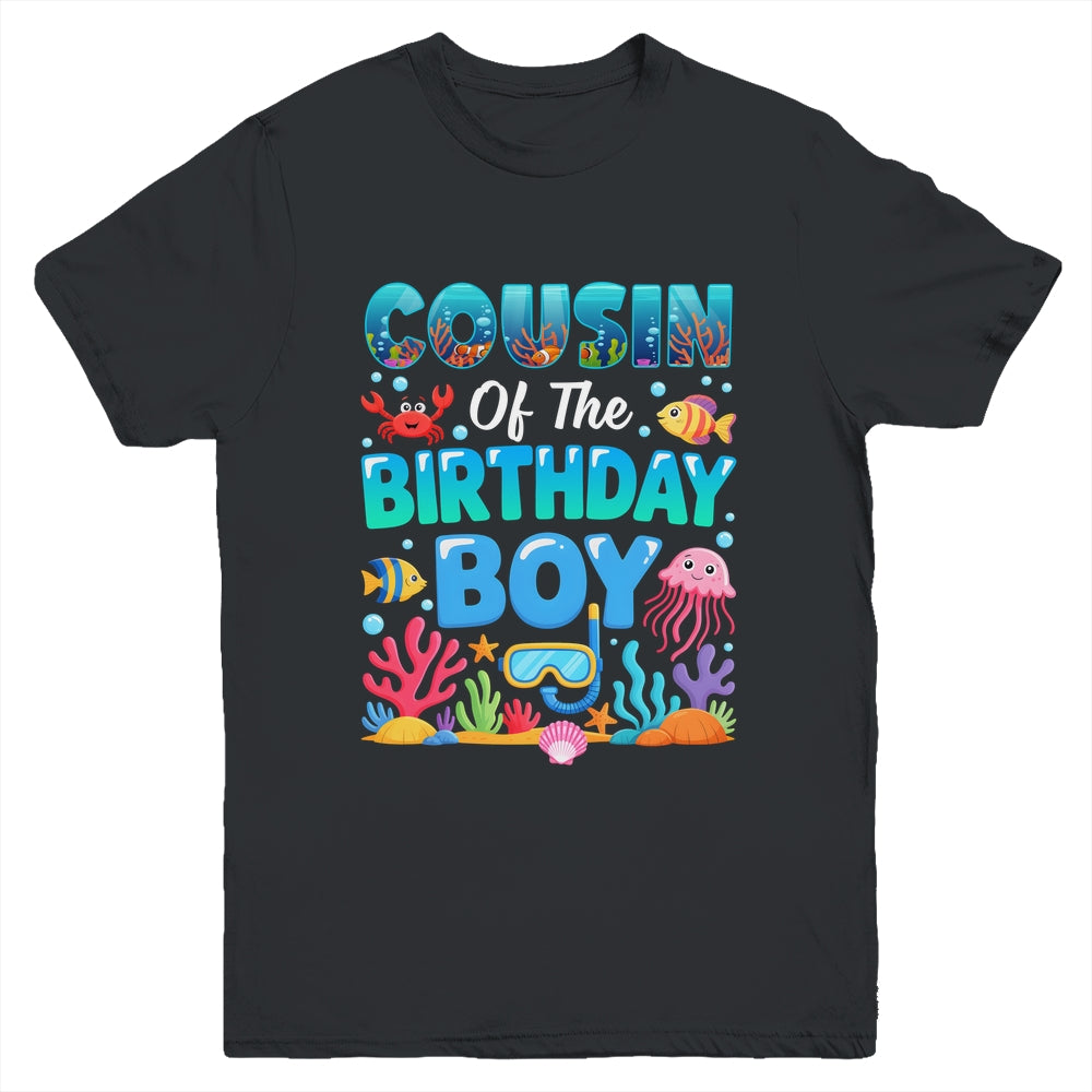 Cousin Of The Birthday Boy Sea Animals Ocean Aquarium Youth Shirt | teecentury
