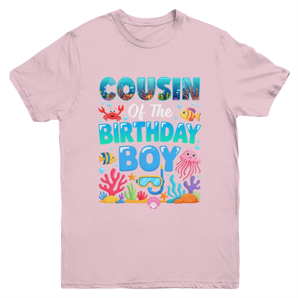 Cousin Of The Birthday Boy Sea Animals Ocean Aquarium Youth Shirt | teecentury