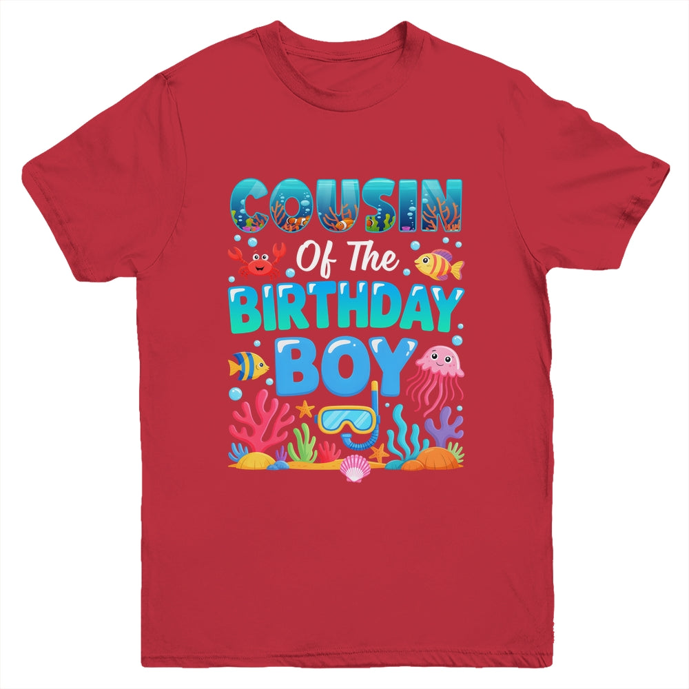 Cousin Of The Birthday Boy Sea Animals Ocean Aquarium Youth Shirt | teecentury