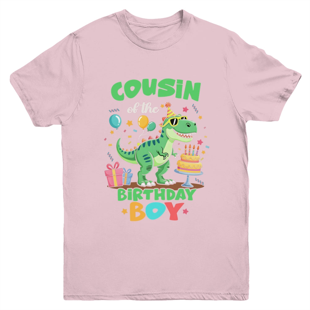 Cousin Of The Birthday Boy T Rex Dinosaur Family Party Youth Shirt | teecentury