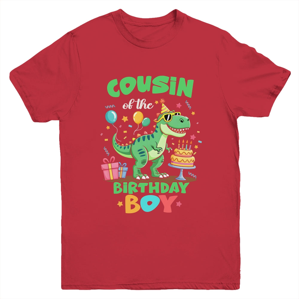 Cousin Of The Birthday Boy T Rex Dinosaur Family Party Youth Shirt | teecentury