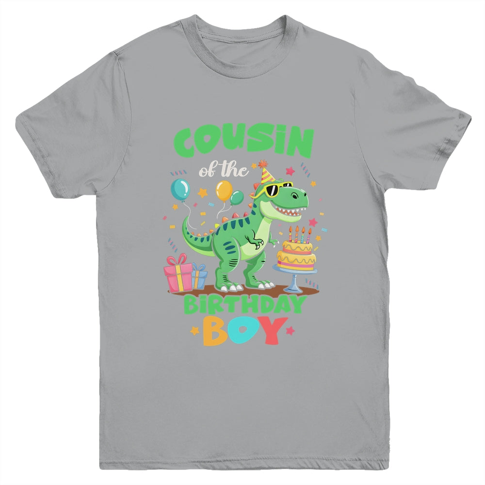Cousin Of The Birthday Boy T Rex Dinosaur Family Party Youth Shirt | teecentury