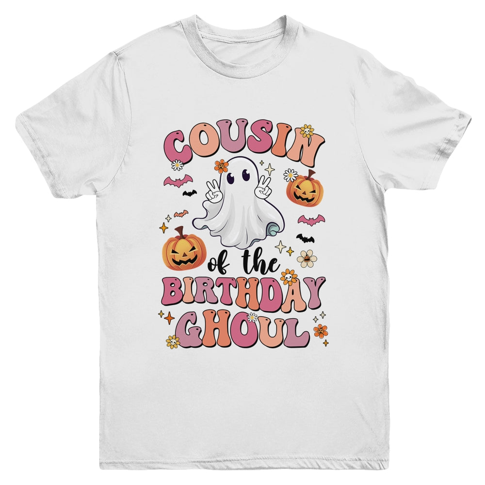 Cousin Of The Birthday Ghoul Halloween Bday Boys Girls Ghost Youth Shirt | teecentury