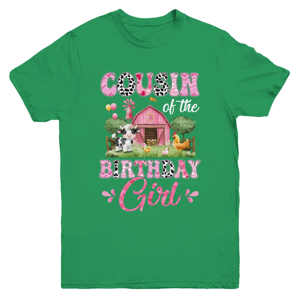 Cousin Of The Birthday Girl 1st Birthday Cow Farm Family Youth Shirt | teecentury