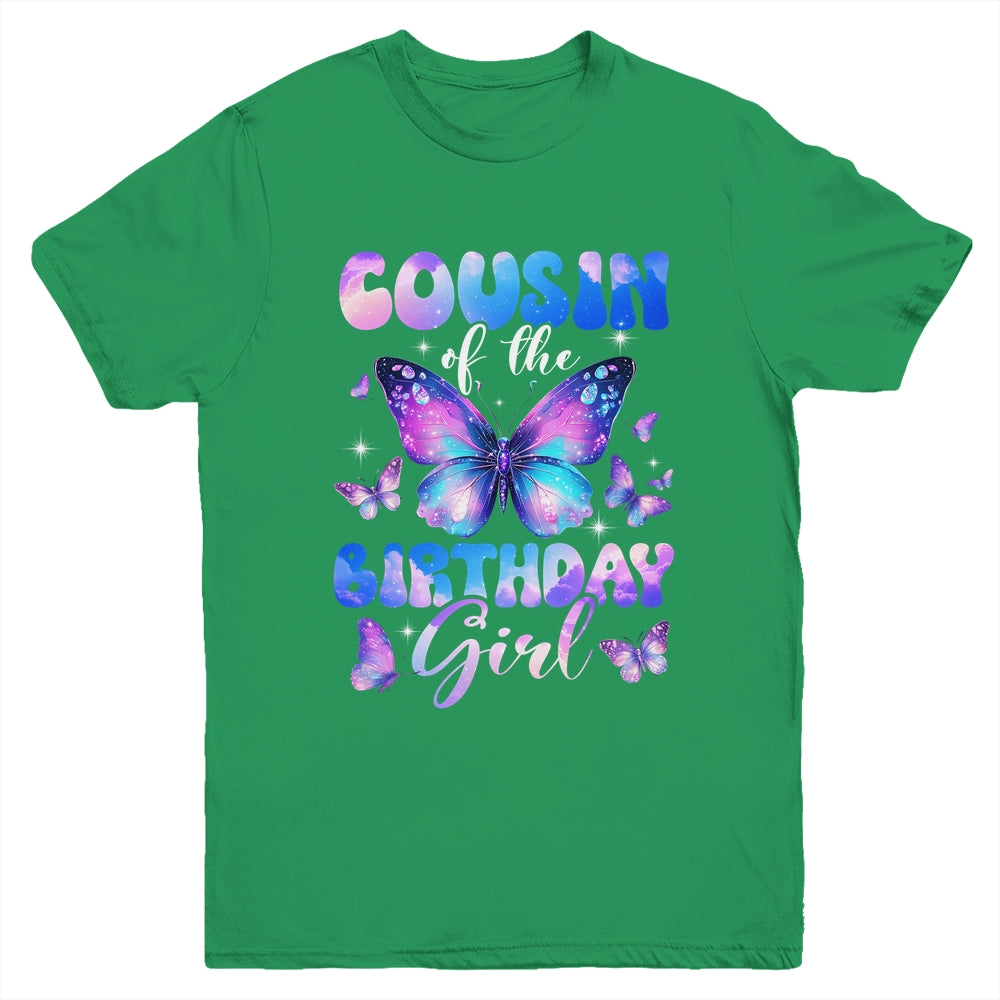 Cousin Of The Birthday Girl Butterfly Family Matching Youth Shirt | teecentury