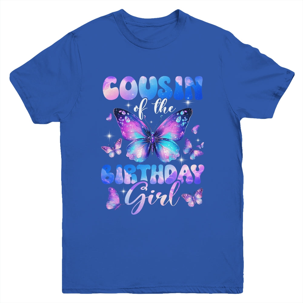 Cousin Of The Birthday Girl Butterfly Family Matching Youth Shirt | teecentury