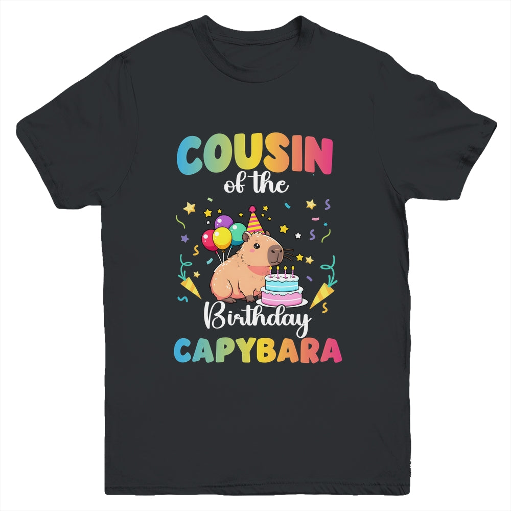 Cousin Of The Birthday Girl Capybara Bday Party Family Youth Shirt | teecentury