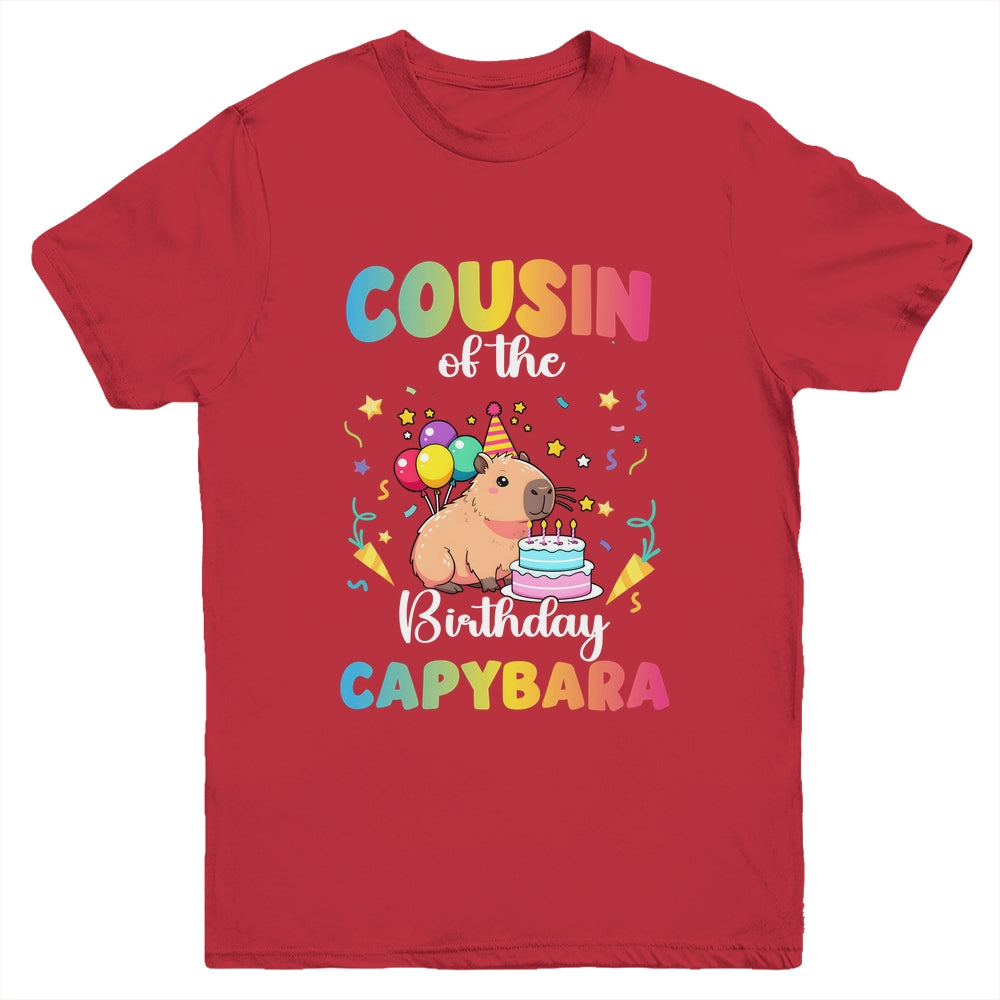 Cousin Of The Birthday Girl Capybara Bday Party Family Youth Shirt | teecentury