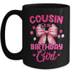 Cousin Of The Birthday Girl Coquette Bow Matching Family Mug | teecentury