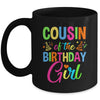 Cousin Of The Birthday Girl Glows Retro 80's Party Family Mug | teecentury