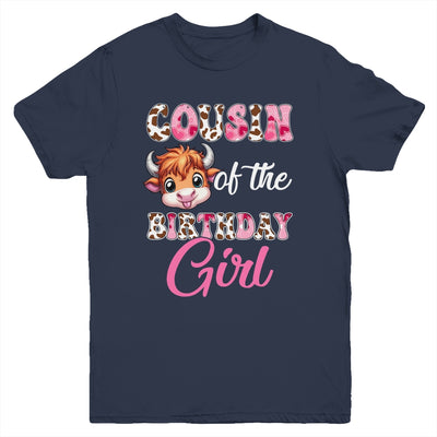 Cousin Of The Birthday Girl Highland Cow Farm 1st Birthday Youth Shirt | teecentury