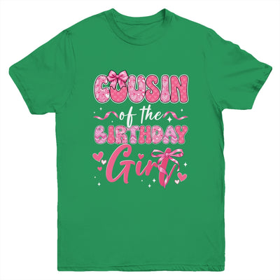 Cousin Of The Birthday Girl Pink Coquette Bow Family Youth Shirt | teecentury
