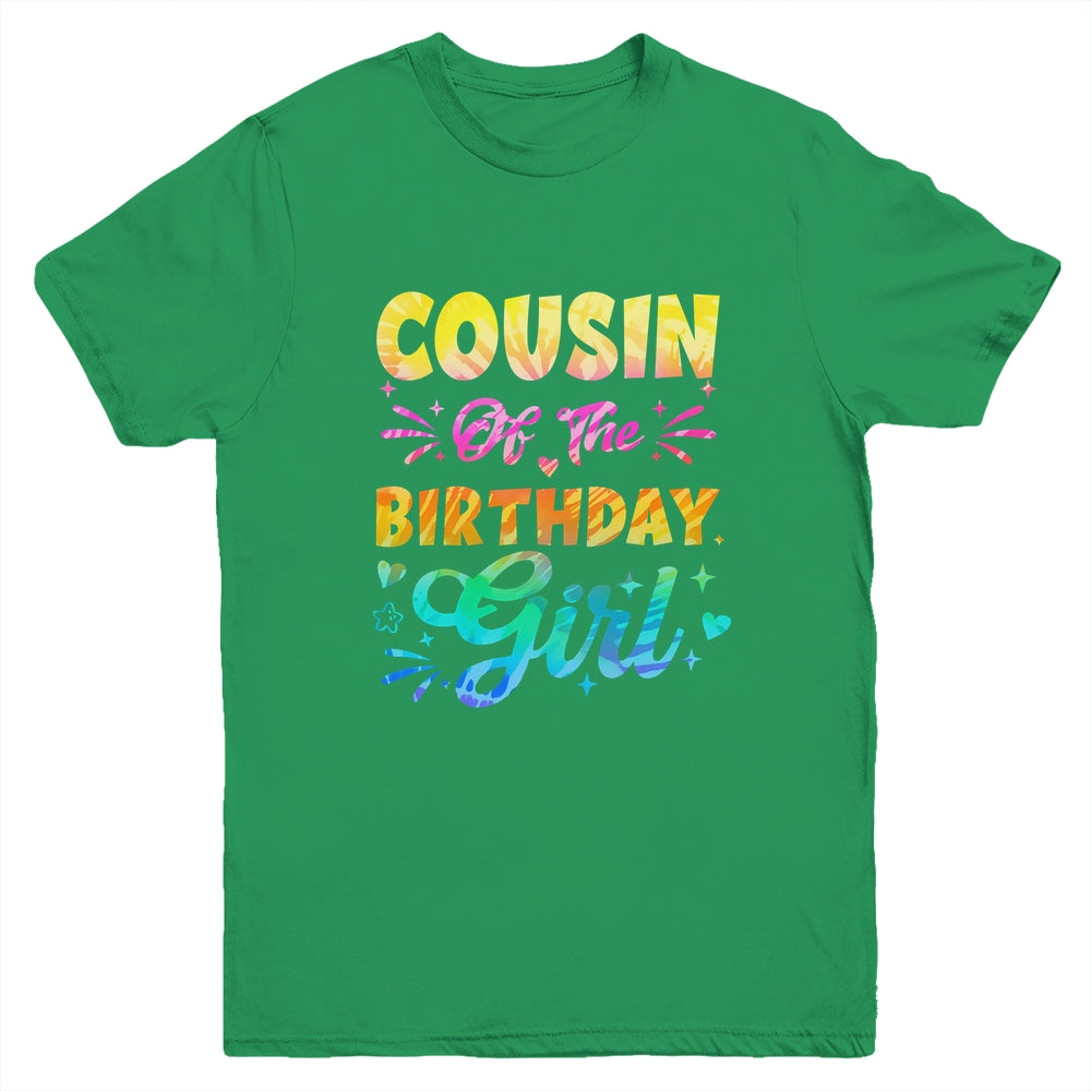 Cousin Of The Birthday Girl Tie Dye 1st Birthday Family Youth Shirt | teecentury