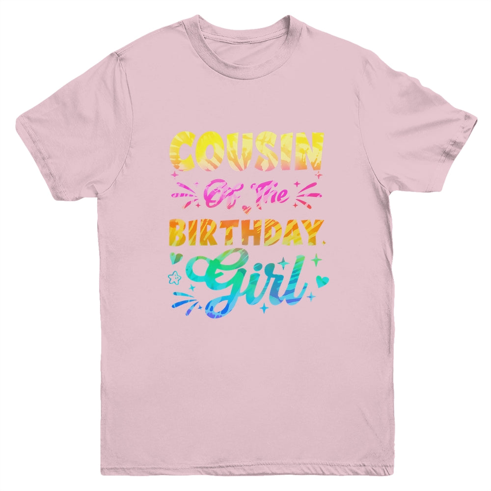 Cousin Of The Birthday Girl Tie Dye 1st Birthday Family Youth Shirt | teecentury