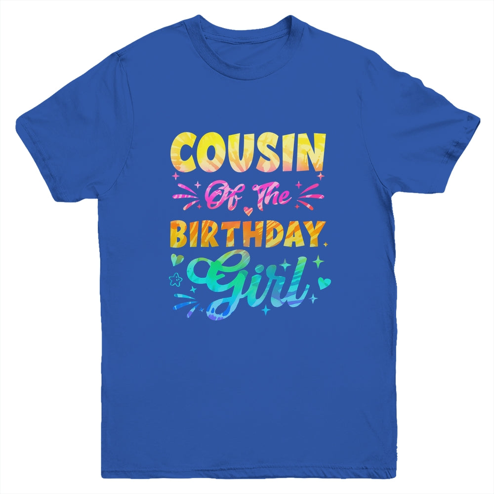 Cousin Of The Birthday Girl Tie Dye 1st Birthday Family Youth Shirt | teecentury