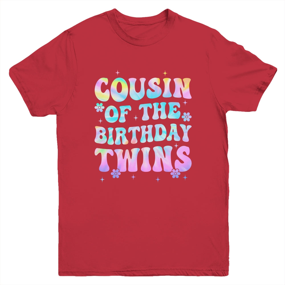 Cousin Of The Birthday Twins Girls Kids Party Retro Bday Youth Shirt | teecentury