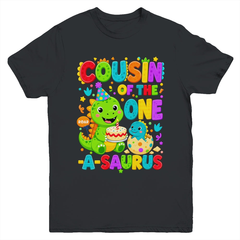 Cousin Of The One-A-Saurus 1St Birthday Boy T-Rex Dinosaur Youth Shirt | teecentury