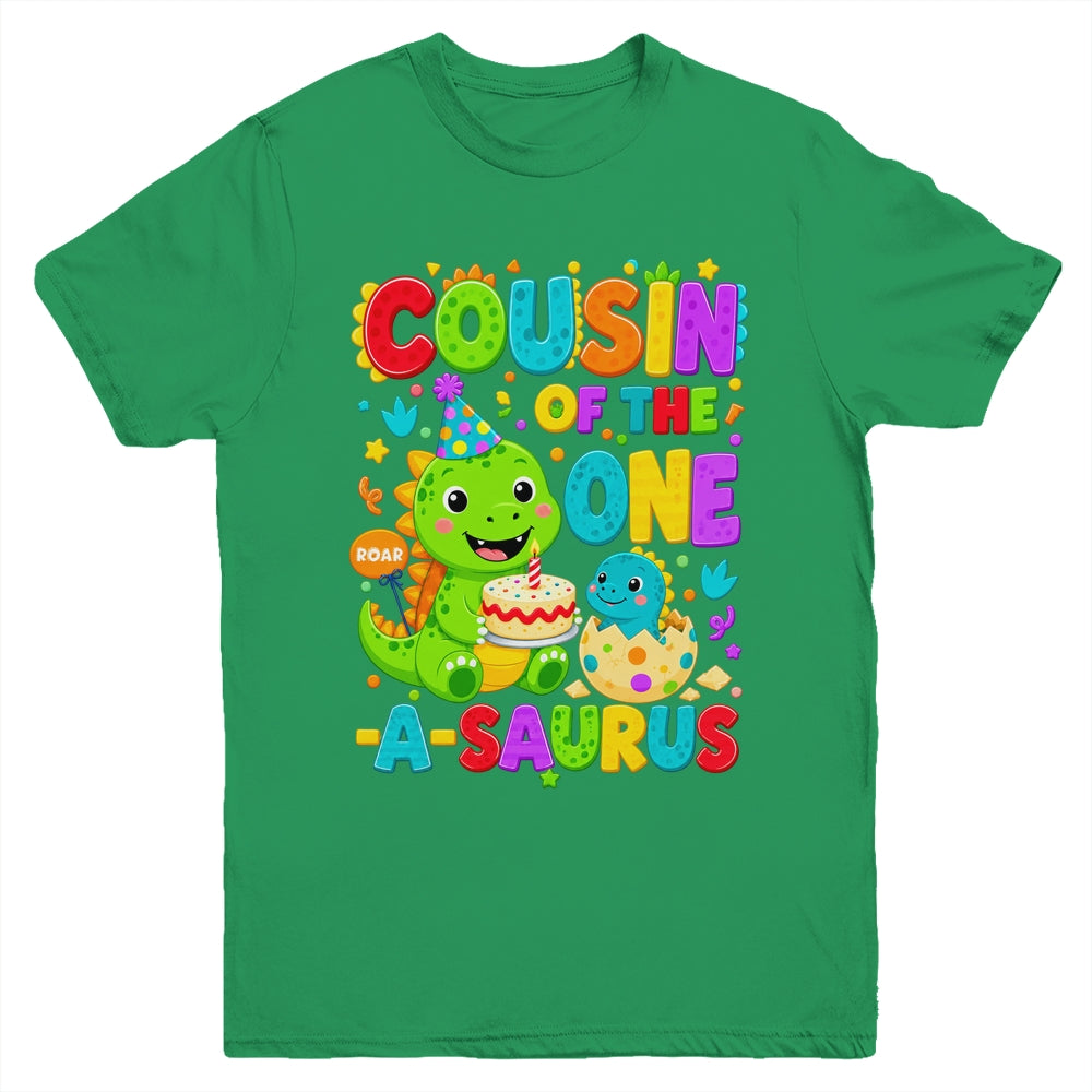 Cousin Of The One-A-Saurus 1St Birthday Boy T-Rex Dinosaur Youth Shirt | teecentury