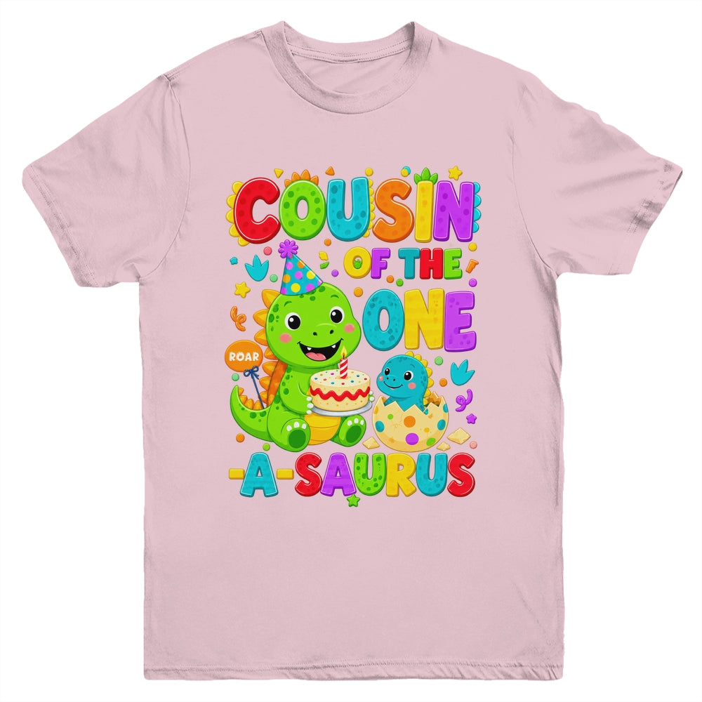 Cousin Of The One-A-Saurus 1St Birthday Boy T-Rex Dinosaur Youth Shirt | teecentury