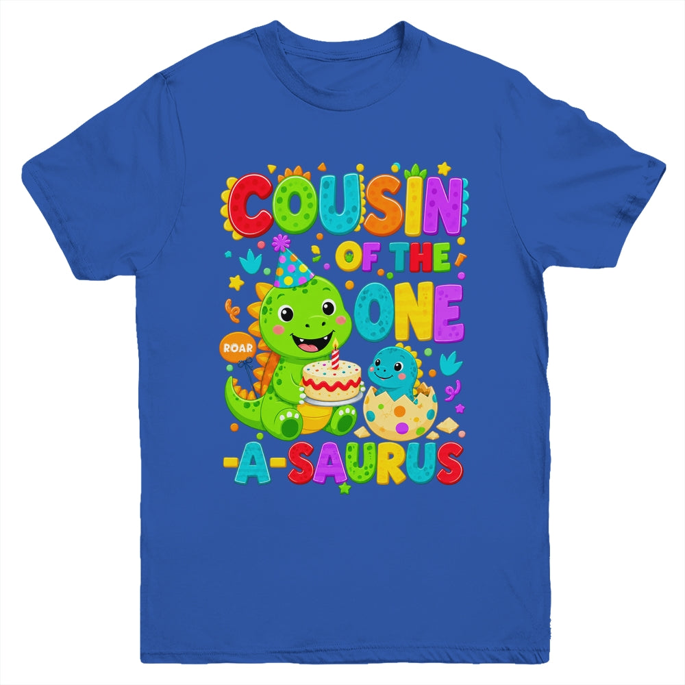 Cousin Of The One-A-Saurus 1St Birthday Boy T-Rex Dinosaur Youth Shirt | teecentury