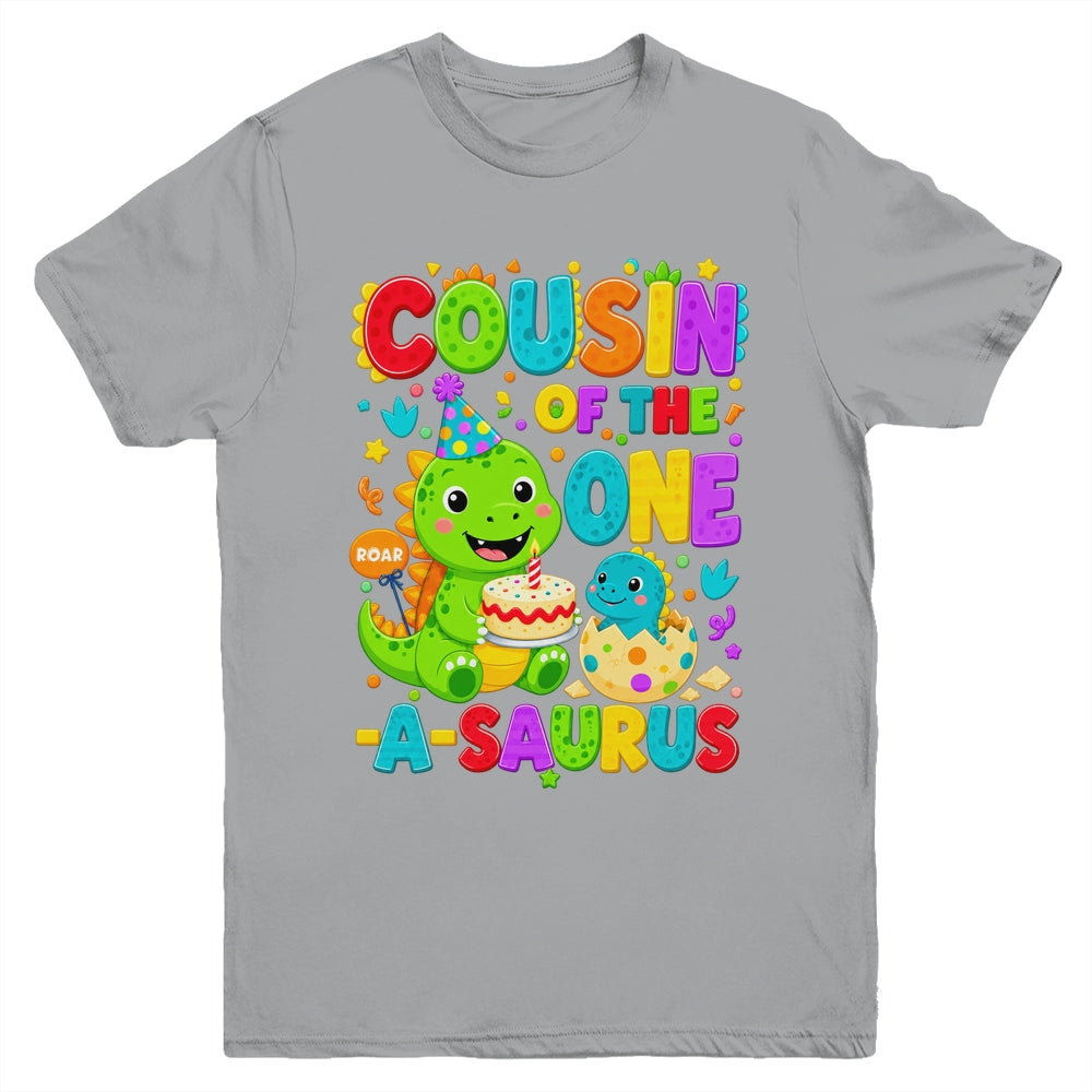 Cousin Of The One-A-Saurus 1St Birthday Boy T-Rex Dinosaur Youth Shirt | teecentury