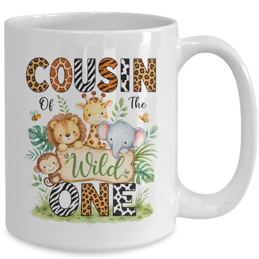 Cousin Of The Wild One First Birthday Boy Jungle Safari Mug | teecentury