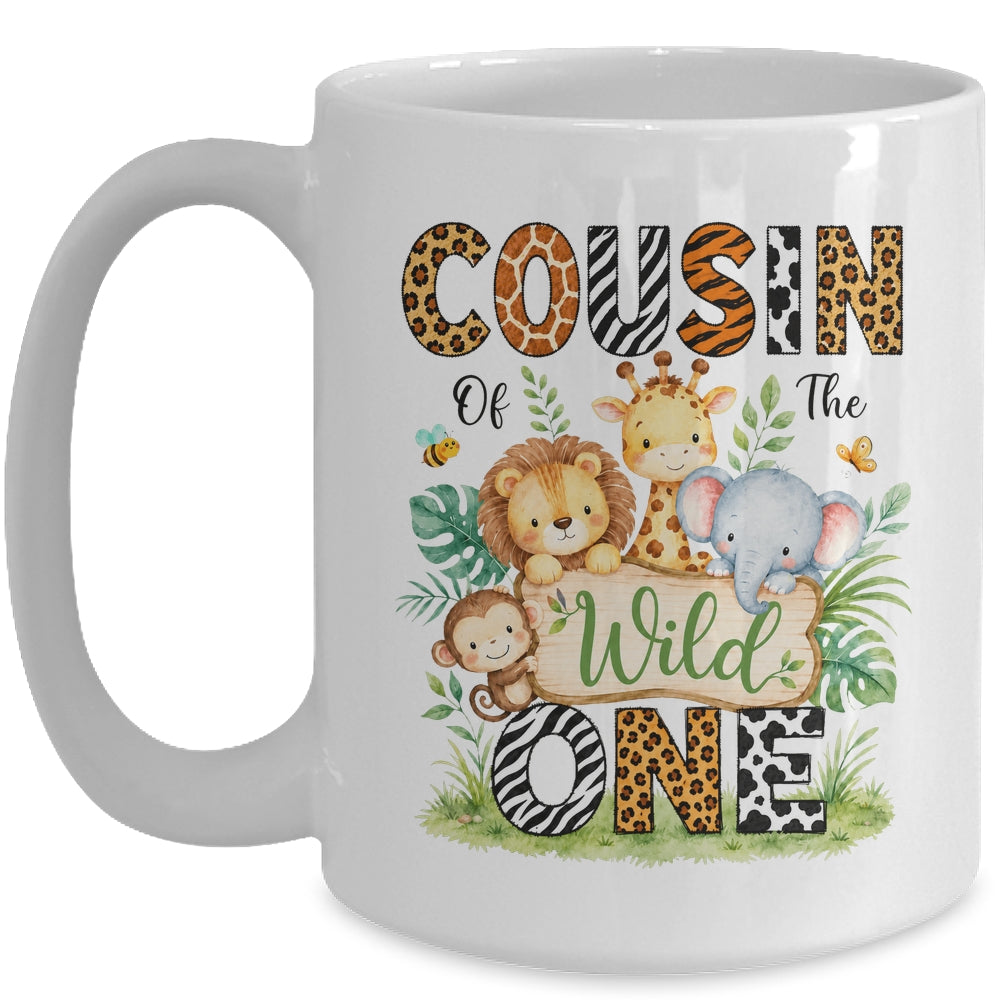 Cousin Of The Wild One First Birthday Boy Jungle Safari Mug | teecentury